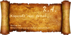 Kopcsányi Antal névjegykártya