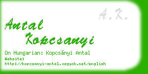 antal kopcsanyi business card