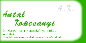 antal kopcsanyi business card